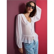 Sinsay - Bluza sa ukrasnim volanima - belo