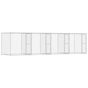 Vidaxl Pasja kletka srebrna 800 x 200 x 200 cm Cinkana jeklena
