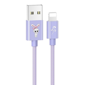 USAMS podatkovni kabel SJ234 z zajčkom Lightning - vijola