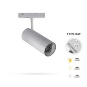 Bela LED tirna svetilka 12W 3CCT tip B2F za magnetne tirnice SMART TRACK 48VDC