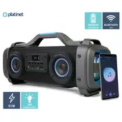 Zvočnik BOOMBOX Platinet PMG78B Bluetooth, odličnih 51W, LED disco osvetlitev, USB/AUX/MIC-IN/Radio FM, vgrajena zmogljiva baterija