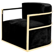 Casa Padrino luxury velvet armchair black/gold 76 x 76 x H. 70 cm - Living room armchair - Hotel armchair - Living room furniture - Hotel furniture - Luxury furniture - Luxury furnishings