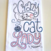 Kuhinjska krpa sa vezom Cat Lady 45x70cm