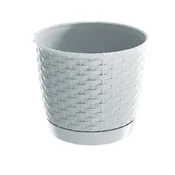 Prosperplast Cvetlični lonec RATOLLA ROUND 19 h.16,5cm,2,8l,BELI (S449) s skledo