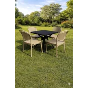 Modena Baštenski set Sand Bež - Sto 70x70 + 4 stolice