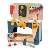 Drvena radionica s robotom Table top Tool Bench Tender Leaf Toys s alatima i kockama 42*26*49 cm