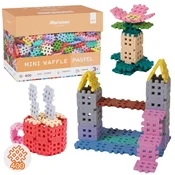 MARIOINEX Marioinex Mini Waffle Pastelni komplet gradbenih kock, mehke kocke za otroke, varne – 400 kosov