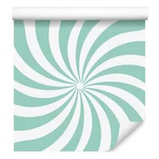 Tapeta Hipi Mint in belo ozadje za dnevno sobo in spalnico 50x1000 cm
