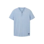 TOM TAILOR Majica Serafino svijetloplava / crna