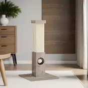 Songmics Stolp za praskanje mačk 38x38x73 cm sivo-bež