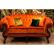 Casa Padrino luxury baroque living room sofa orange/brown - Handmade baroque style sofa - Magnificent luxury living room furniture in baroque style - baroque furniture