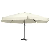 Vrtni suncobran s aluminijskim stupom 600 cm pješcano bijeli