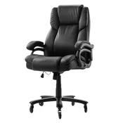 VEVOR Pisarna stol z visokim naslonom, izvršni, 68,5x77,4x128,8 cm, črna