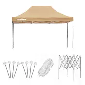 Zložljiv vrtni gazebo 3x4,5 m bež