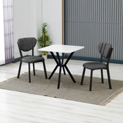 Hanah Home Trpezarijski sto i stolice Elma, Anthracit-beli