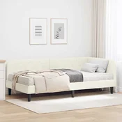 Kutni okvir kreveta Krema 100 x 200 cm Baršun