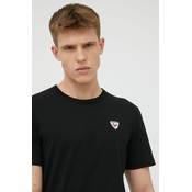 Pamučna majica Rossignol boja: crna, s aplikacijom