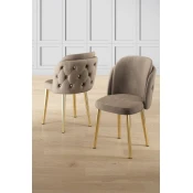 HANAH HOME Set stolica (6 komada) Axle Cappuccino Gold
