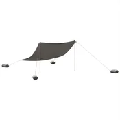 Vidaxl vidaXL Nadstrešek za na plažo z utežmi, siv, 304 x 300 cm