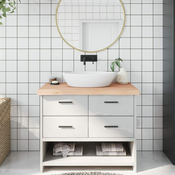 Kupaonska radna ploca 100x50x(2-6) cm netretirano masivno drvo
