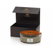 Woodwick Darilni komplet: Darilni paket: 1x dišeča sveča z lesenim krakom Ellipse Ship Fireside 453,6 g