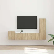 Set TV komoda Zidne 4 pcs Sonoma hrast Konstruirano drvo