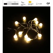 Vito LED božična razsvetljava toplo bela 1m 10 bunkic 2xAA IP20 NATALE-13