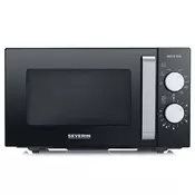 Severin MW7762 Mikrovalovna pecica s 800 žarom vatov, 20 litrov, 1000 vatov dno, žara, keramicno crna-nerjavno jeklo.