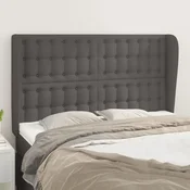 Vidaxl vidaXL Vzglavnik s krilci siv 147x23x118/128 cm umetno usnje