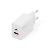 Digitus DA-10300 Stenska polnilnica 20W |1x USB-C, 1x USB-A | PD 3.0, QC 3.0 | Bela