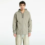 Mikina C.P. Company Diagonal Raised Fleece Hooded Full Zip Sweatshirt Fungi Grey S