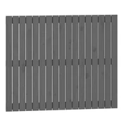 Vidaxl Stensko posteljno vzglavje sivo 108x3x90 cm trdna borovina