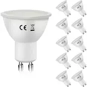Nettlife NETTLIFE Komplet 10 LED sijalk GU10 Topla bela 3000K 6W zamenjuje žarnice z žarilno nitko 60W varčna poraba energije snop 110°, (5000220003)