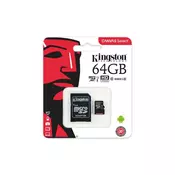 Kingston 64GB microSDXC Canvas 80R CL10 UHS-I