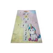 RugsX BAMBINO 54060 pralna preproga poskočnice, mavrica za otroke protizdrsna - roza/rumena 80x150 cm, (5000176091)