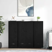 Highboard s ladicama 3 pcs Crni hrast Konstruirano drvo