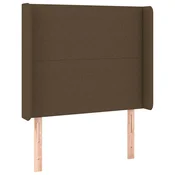 Vidaxl Vzglavje z ušesi temno rjavo 103x16x118/128 cm blago