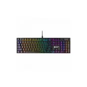 CANYON Cometstrike GK-55, 104keys Mechanical keyboard, 50million times life, GTMX red switch, RGB backlight, 18 modes, 1.8m PVC cable, metal material + ABS, US layout, size: 436*126*26.6mm, weight:820g, black