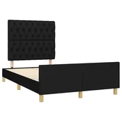 Vidaxl Posteljni okvir brez vzmetnice črn 120x190 cm blago