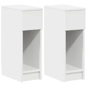 Vidaxl Nočne omarice s predalom 2 kosa bela 20x36x60 cm