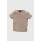 Bombažna kratka majica Emporio Armani rjava barva