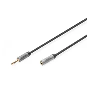 AUX Audio Cable  Stereo 3.5mm Male to Female Aluminum Housing ,Gold plated, NYLON Jacket, 1,8m