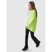 Girls sweatshirt without fastening and with hood 4F - yellow