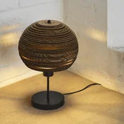 OSRAM namizna svetilka BALL, rjava, višina 39 cm, valoviti karton, E27 - Dnevna soba/jedilnica - Papir/karton