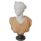 Casa Padrino luxury Art Nouveau marble decorative bust lady beige/white/black H. 45 cm