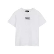 DKNY unisex za otroke. D62300 Bela potiskana majica s kratkimi rokavi (5anos= 108cm), Priložnostno, Kratek rokav, Organski bombaž,