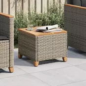 Vidaxl vidaXL Vrtna miza siva 45x45x37 cm poli ratan in akacija