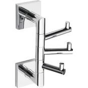 SAPHO X-SQUARE Trojni Kovinski Obešalnik, Kromirana Površina (55x190x135 mm)