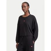 HUGO Bluza Heart 50566668 Črna Relaxed Fit
