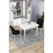 Hanah Home trpezarijski set Nil, sto i 2 stolice, bela ploca, crna tkanina Babyface